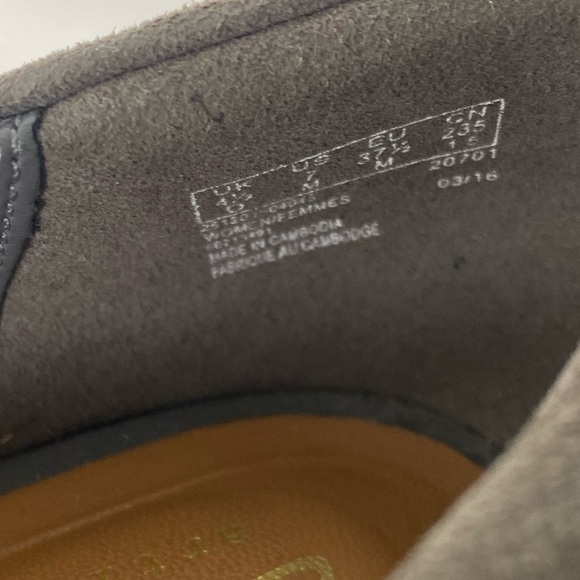 CLARKS NORDSTROM 7 Vendra Bloom Grey Suede Wedge Shoes - Picture 12 of 13